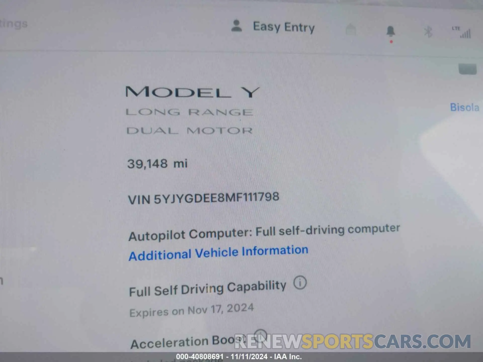 14 Photograph of a damaged car 5YJYGDEE8MF111798 TESLA MODEL Y 2021