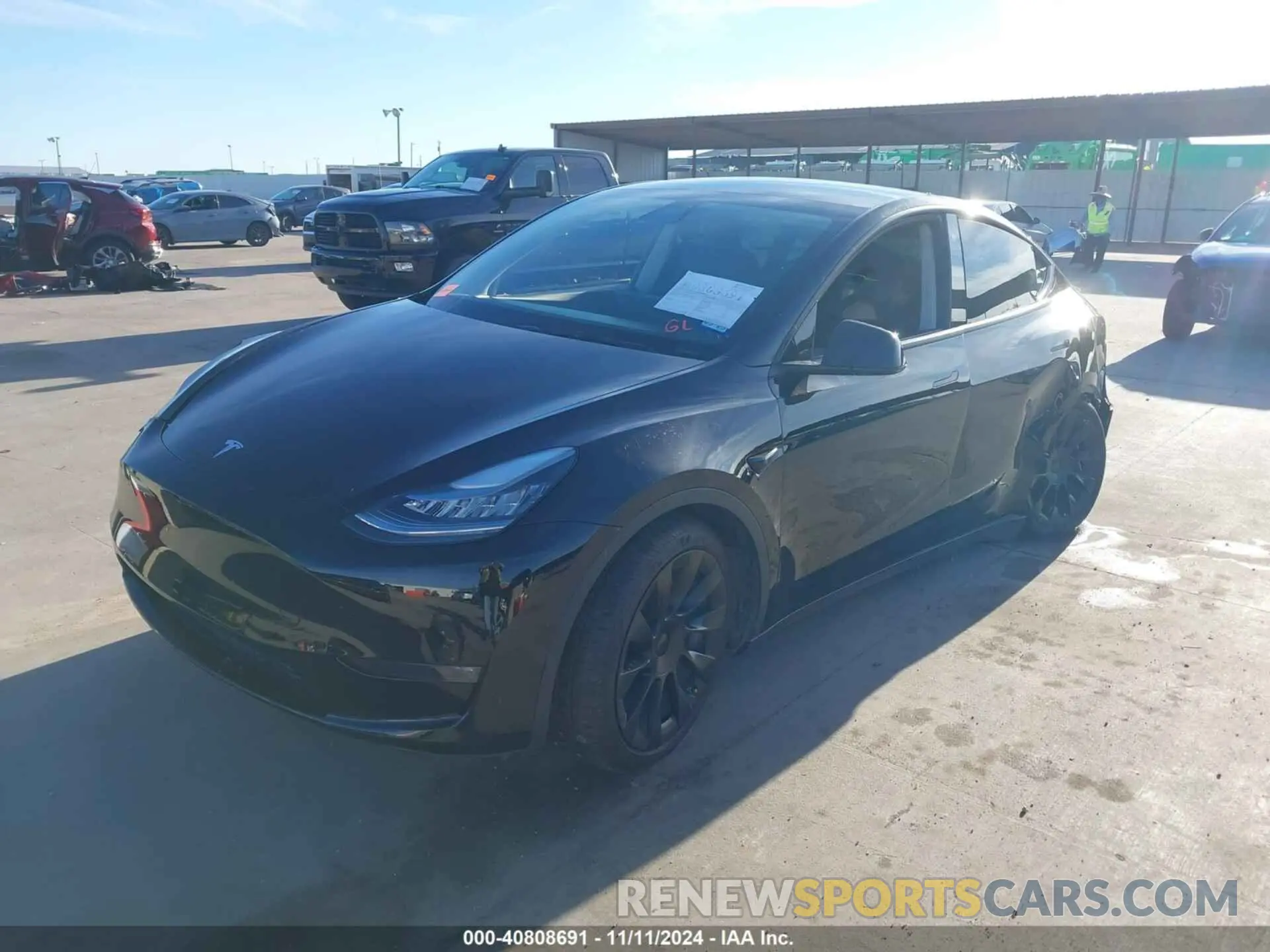 2 Photograph of a damaged car 5YJYGDEE8MF111798 TESLA MODEL Y 2021