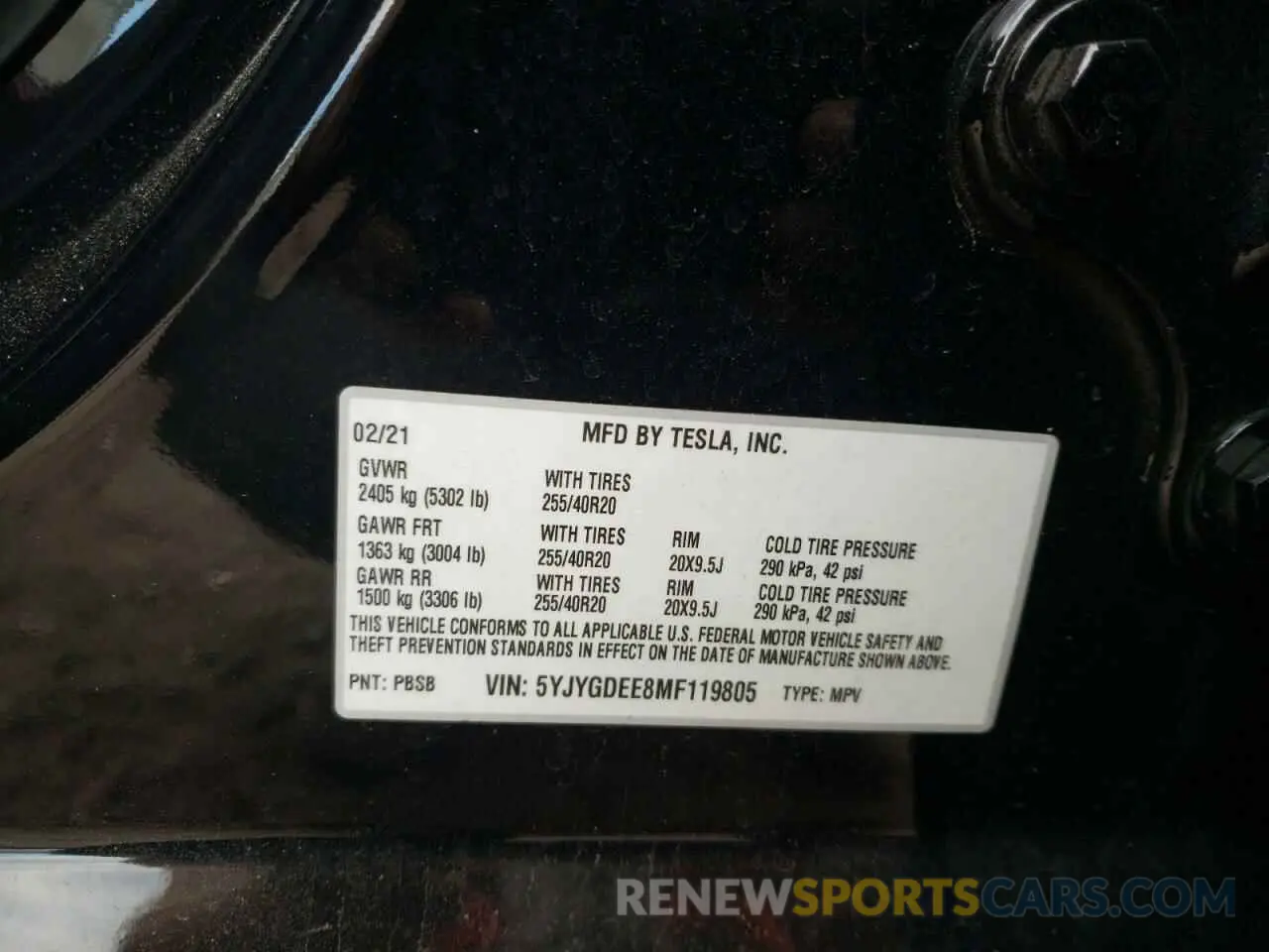 14 Photograph of a damaged car 5YJYGDEE8MF119805 TESLA MODEL Y 2021