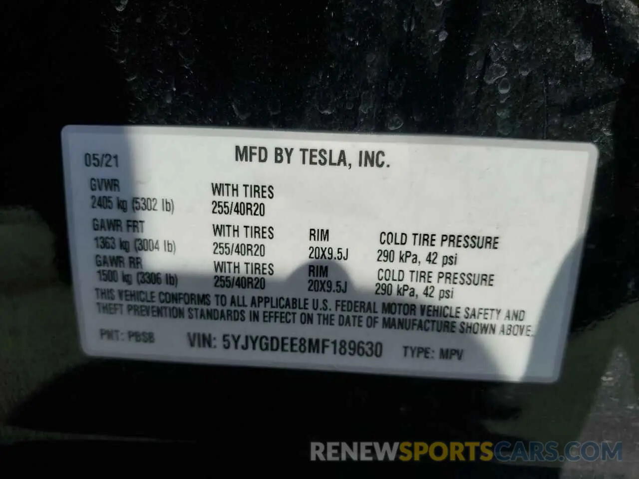 12 Photograph of a damaged car 5YJYGDEE8MF189630 TESLA MODEL Y 2021