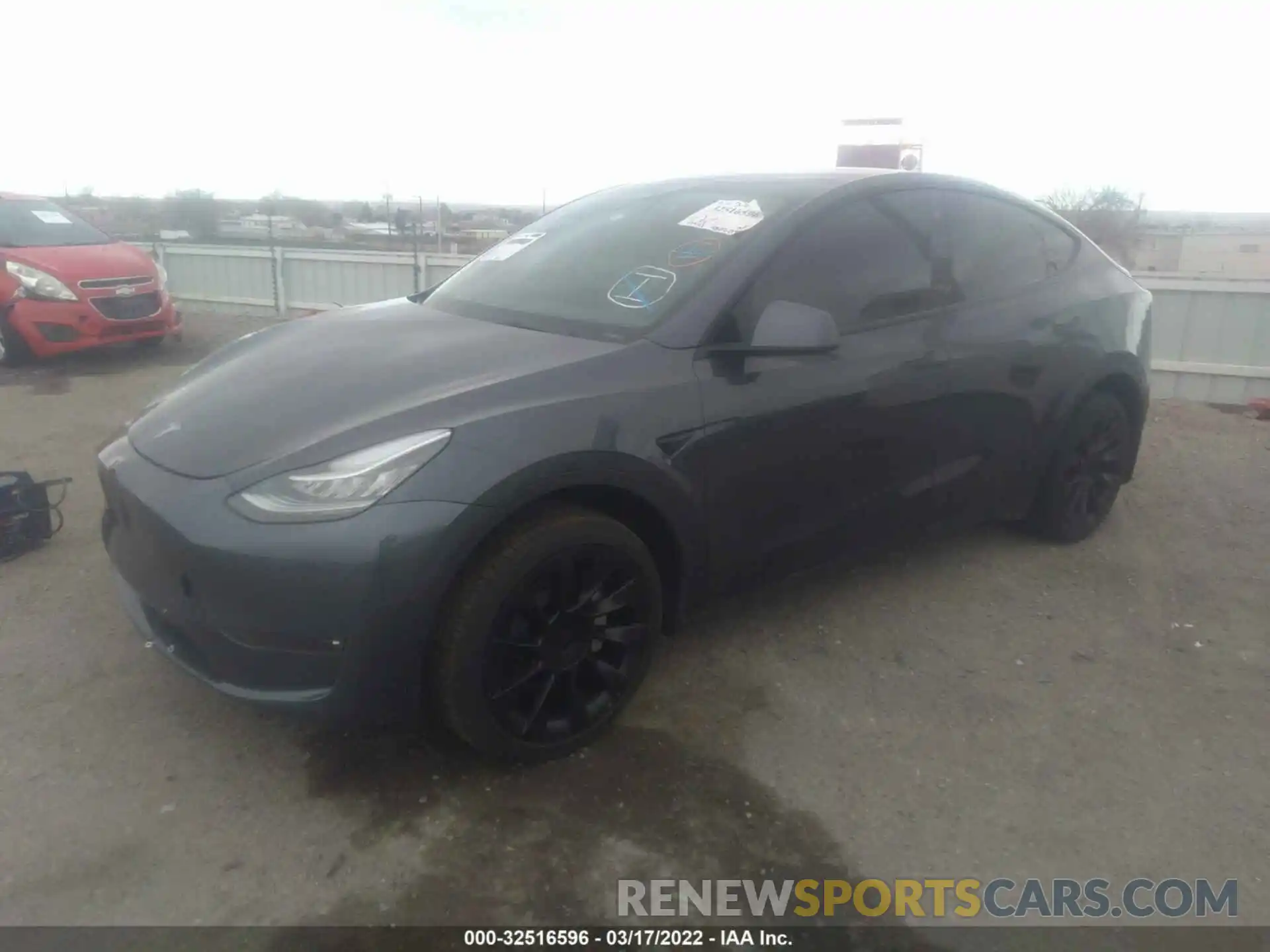 2 Photograph of a damaged car 5YJYGDEE8MF203560 TESLA MODEL Y 2021