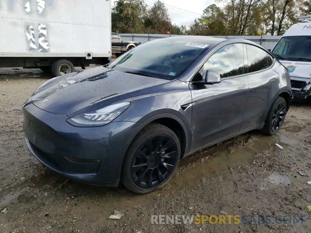 1 Photograph of a damaged car 5YJYGDEE8MF204580 TESLA MODEL Y 2021