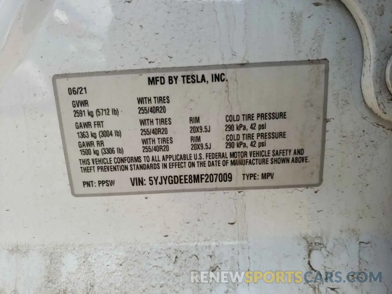 12 Photograph of a damaged car 5YJYGDEE8MF207009 TESLA MODEL Y 2021