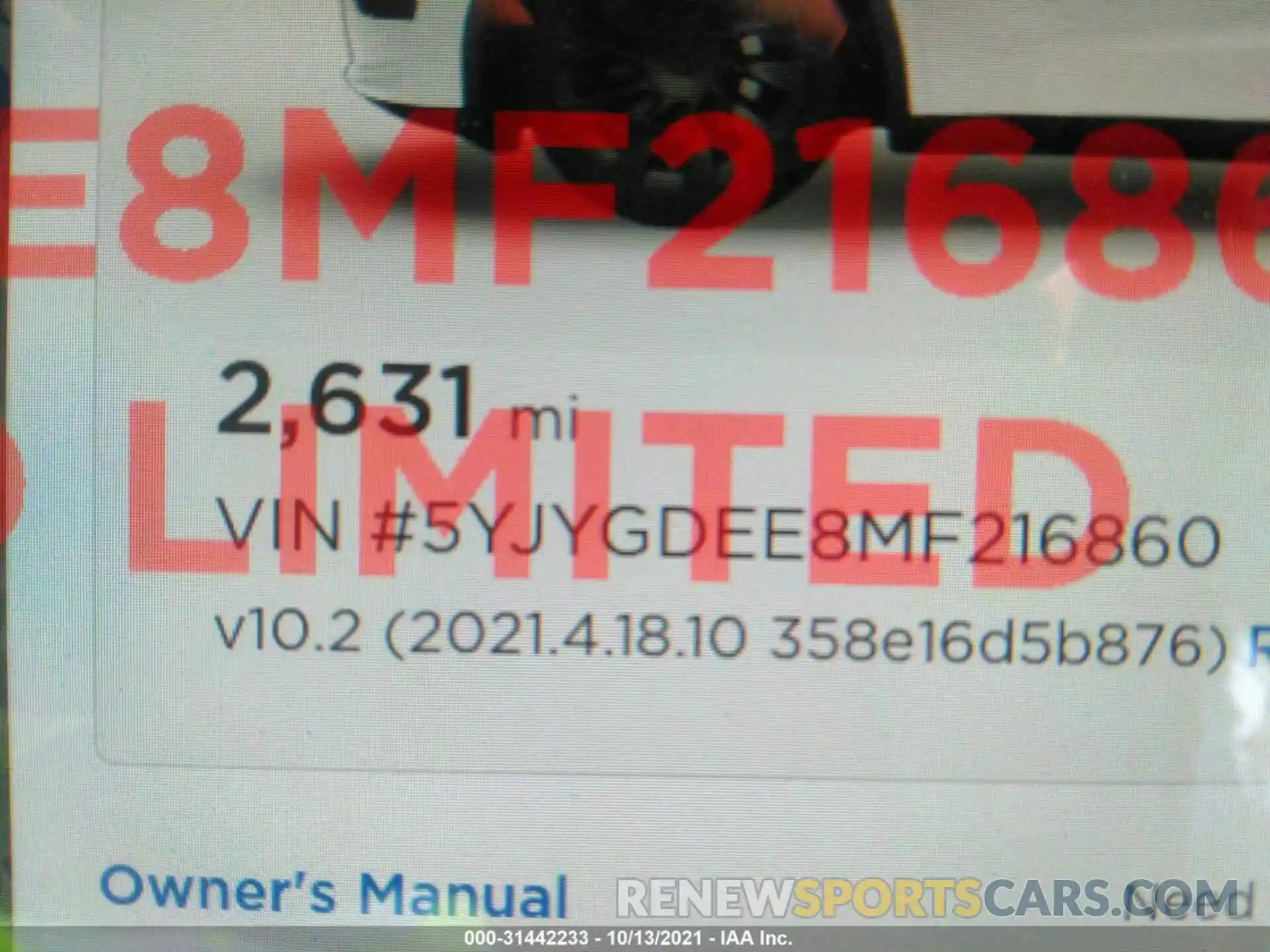 7 Photograph of a damaged car 5YJYGDEE8MF216860 TESLA MODEL Y 2021