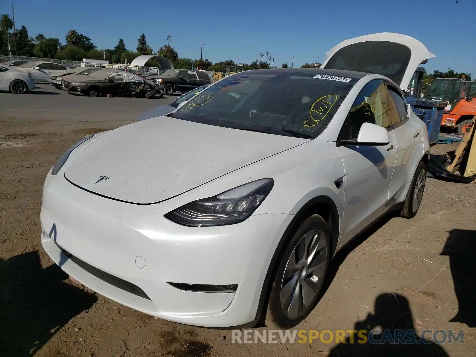 2 Photograph of a damaged car 5YJYGDEE8MF217894 TESLA MODEL Y 2021