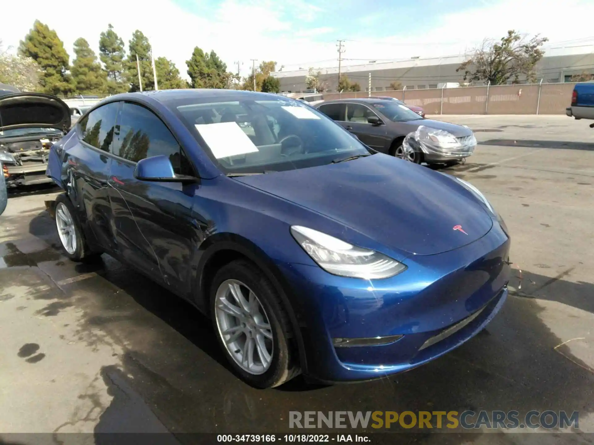 1 Photograph of a damaged car 5YJYGDEE8MF218768 TESLA MODEL Y 2021