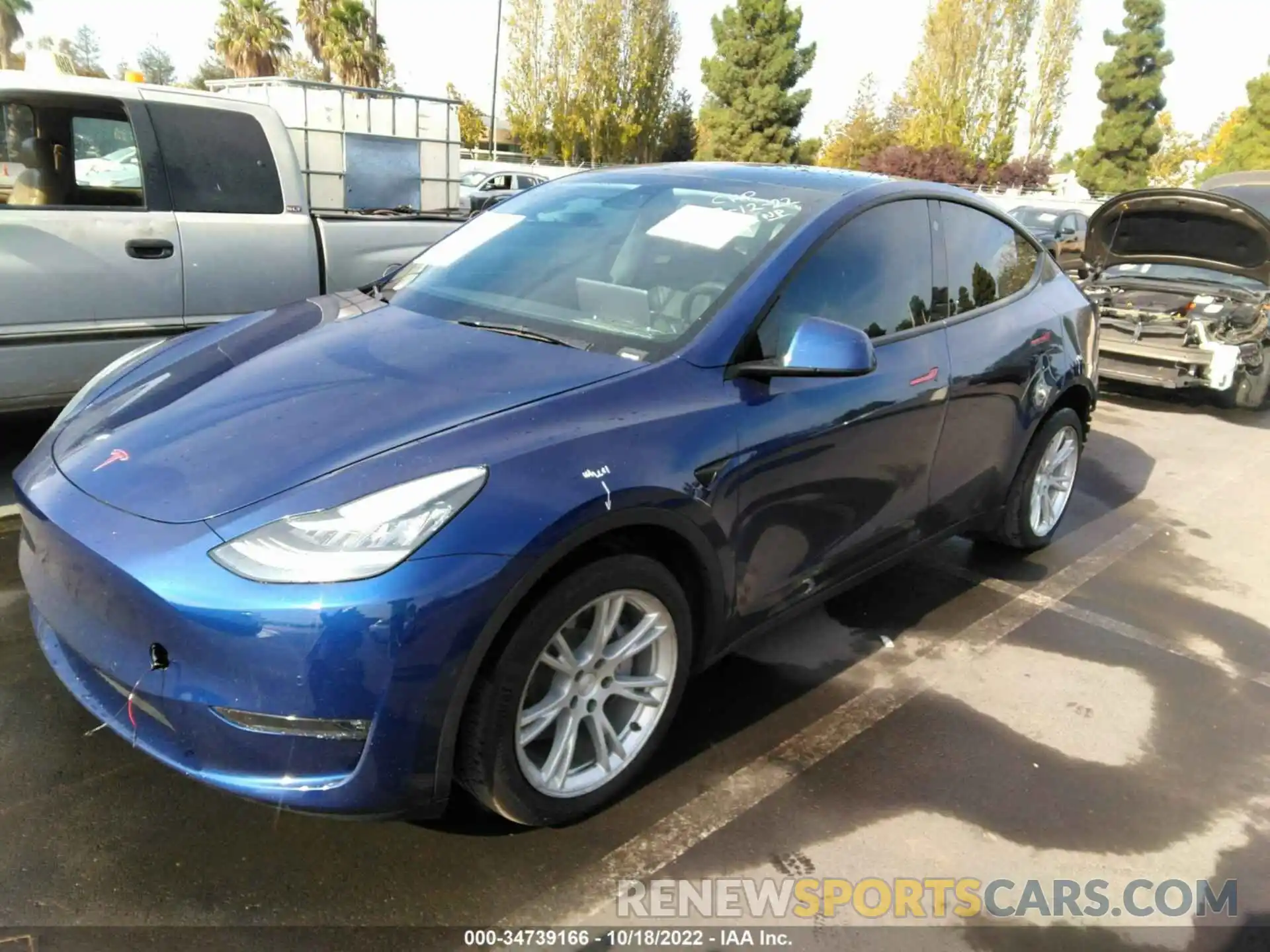 2 Photograph of a damaged car 5YJYGDEE8MF218768 TESLA MODEL Y 2021