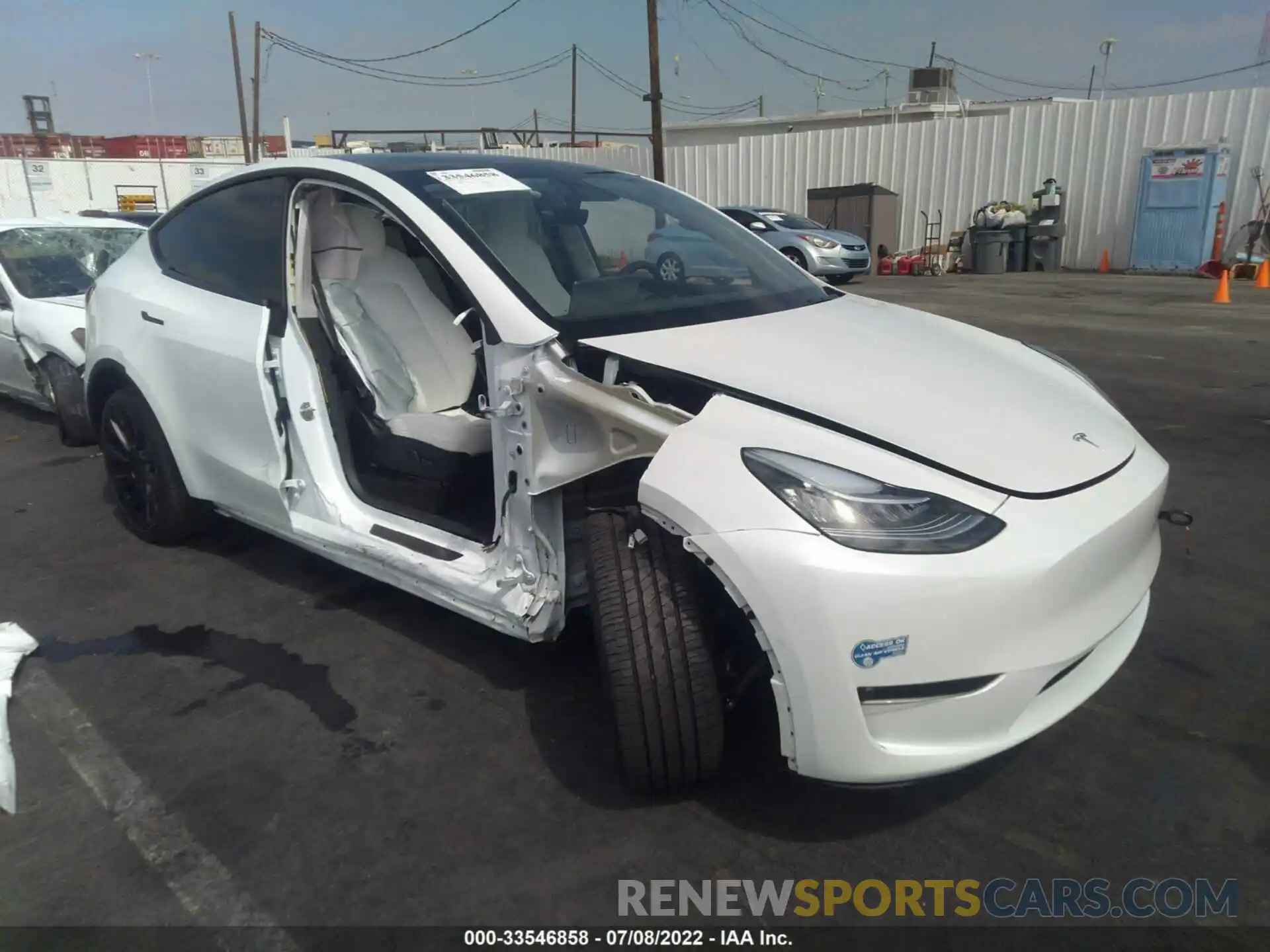 1 Photograph of a damaged car 5YJYGDEE8MF240463 TESLA MODEL Y 2021