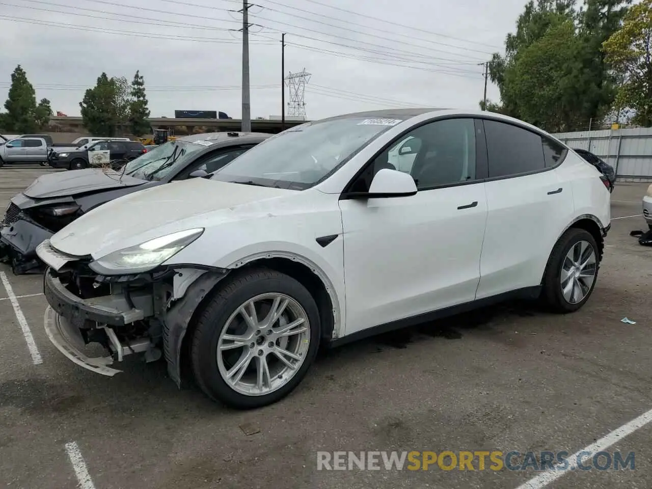 1 Photograph of a damaged car 5YJYGDEE8MF242150 TESLA MODEL Y 2021