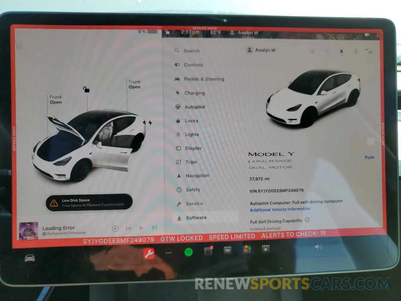 9 Photograph of a damaged car 5YJYGDEE8MF249079 TESLA MODEL Y 2021