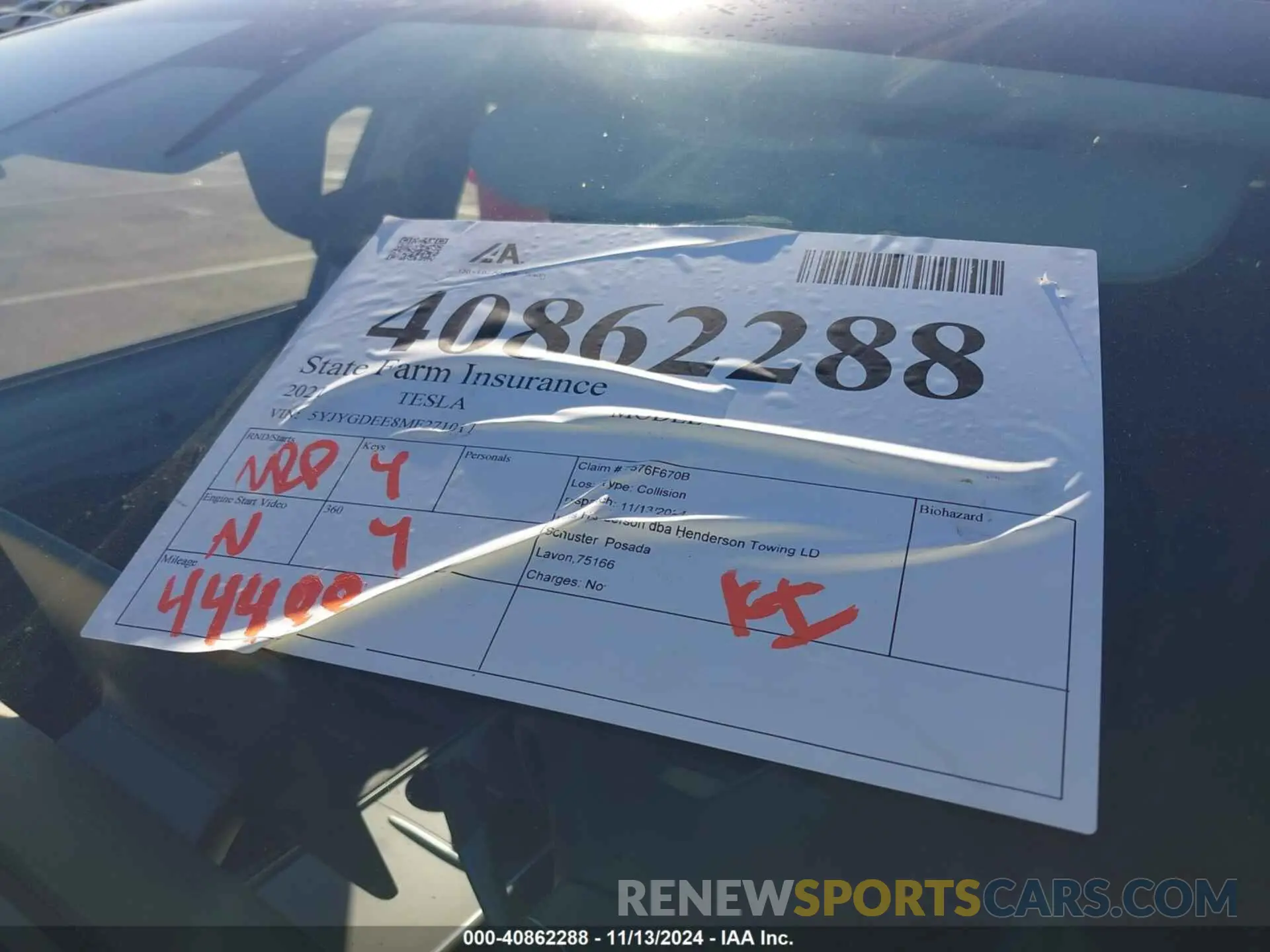 20 Photograph of a damaged car 5YJYGDEE8MF271017 TESLA MODEL Y 2021