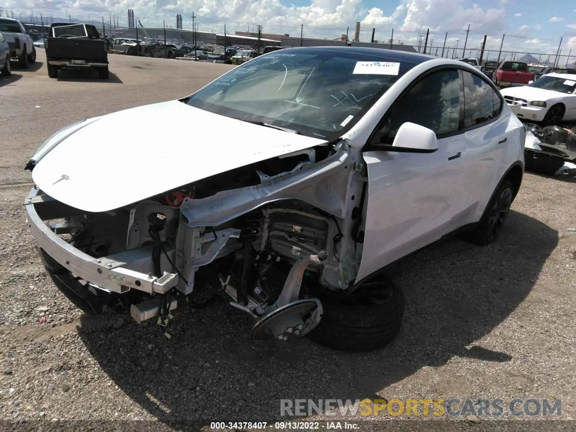 2 Photograph of a damaged car 5YJYGDEE8MF271793 TESLA MODEL Y 2021