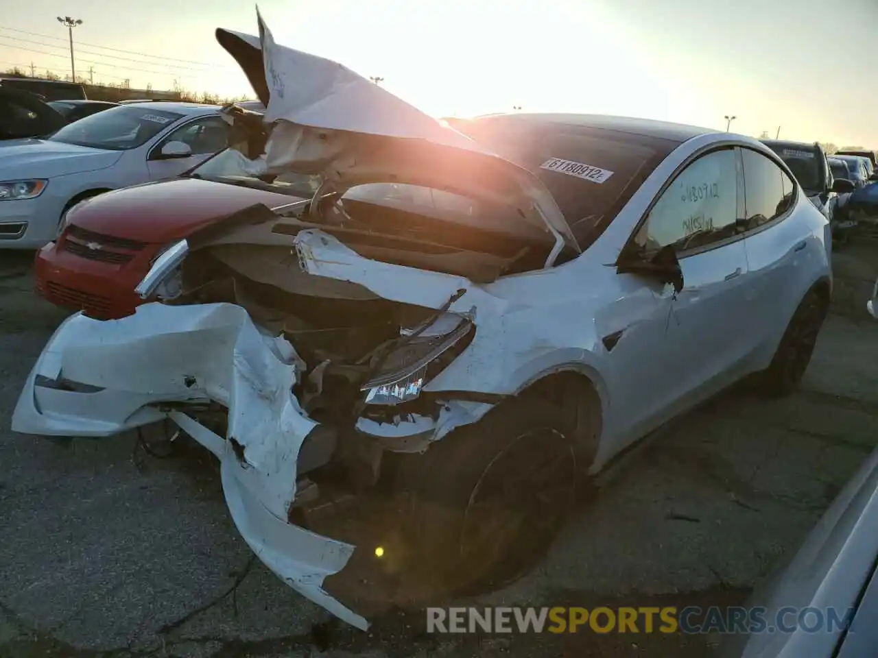 2 Photograph of a damaged car 5YJYGDEE8MF297519 TESLA MODEL Y 2021