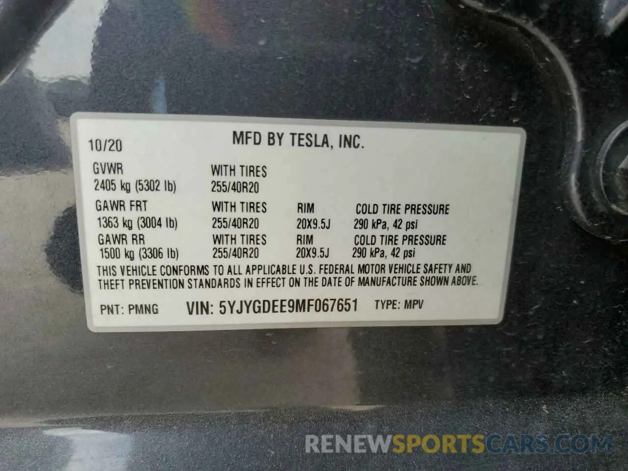 13 Photograph of a damaged car 5YJYGDEE9MF067651 TESLA MODEL Y 2021