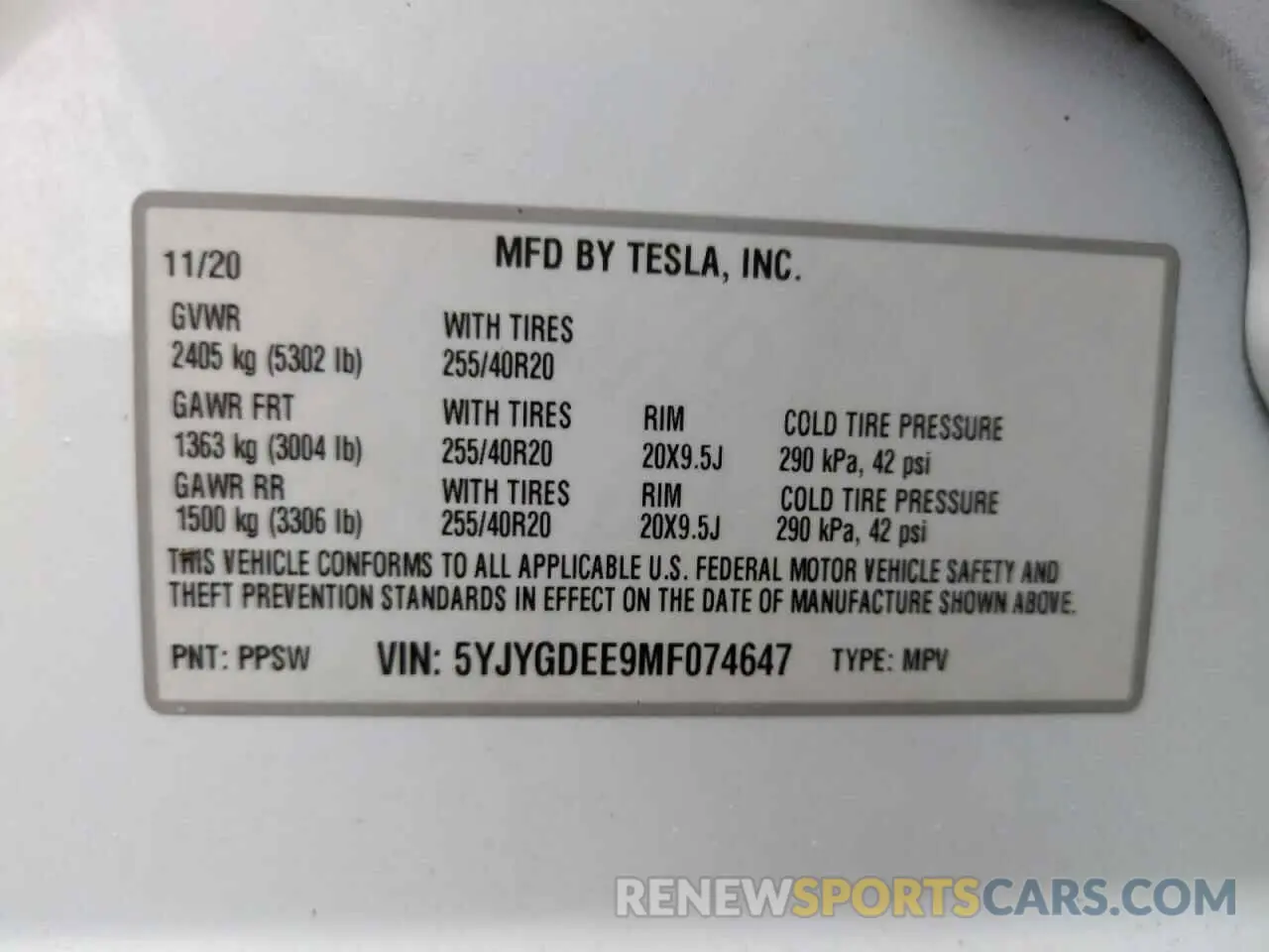 14 Photograph of a damaged car 5YJYGDEE9MF074647 TESLA MODEL Y 2021