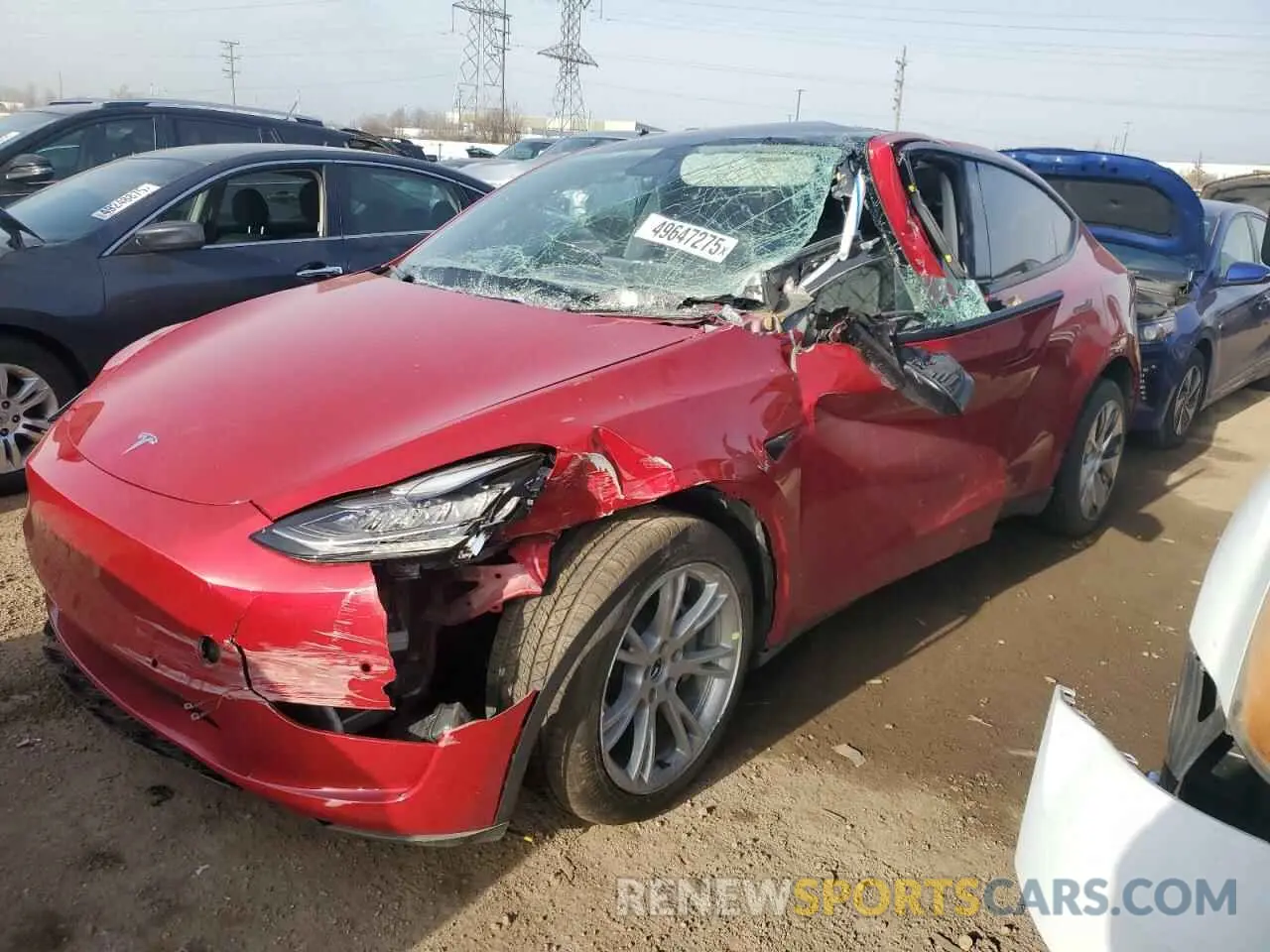 1 Photograph of a damaged car 5YJYGDEE9MF075698 TESLA MODEL Y 2021