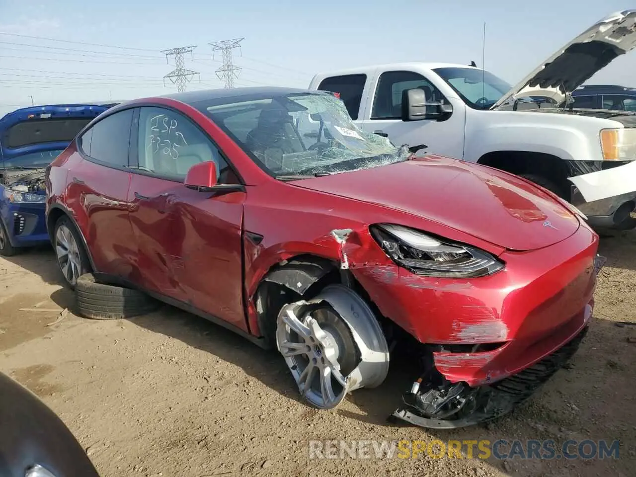 4 Photograph of a damaged car 5YJYGDEE9MF075698 TESLA MODEL Y 2021