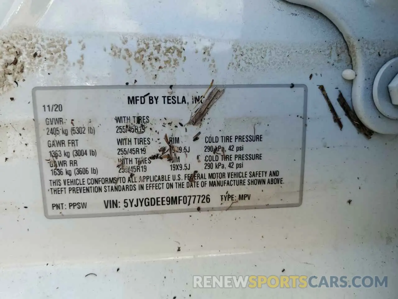 13 Photograph of a damaged car 5YJYGDEE9MF077726 TESLA MODEL Y 2021
