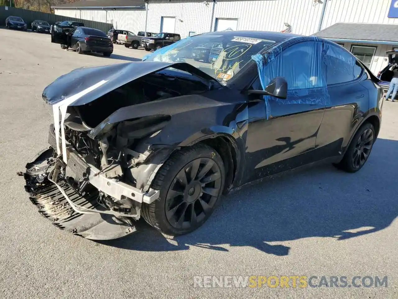 2 Photograph of a damaged car 5YJYGDEE9MF087088 TESLA MODEL Y 2021