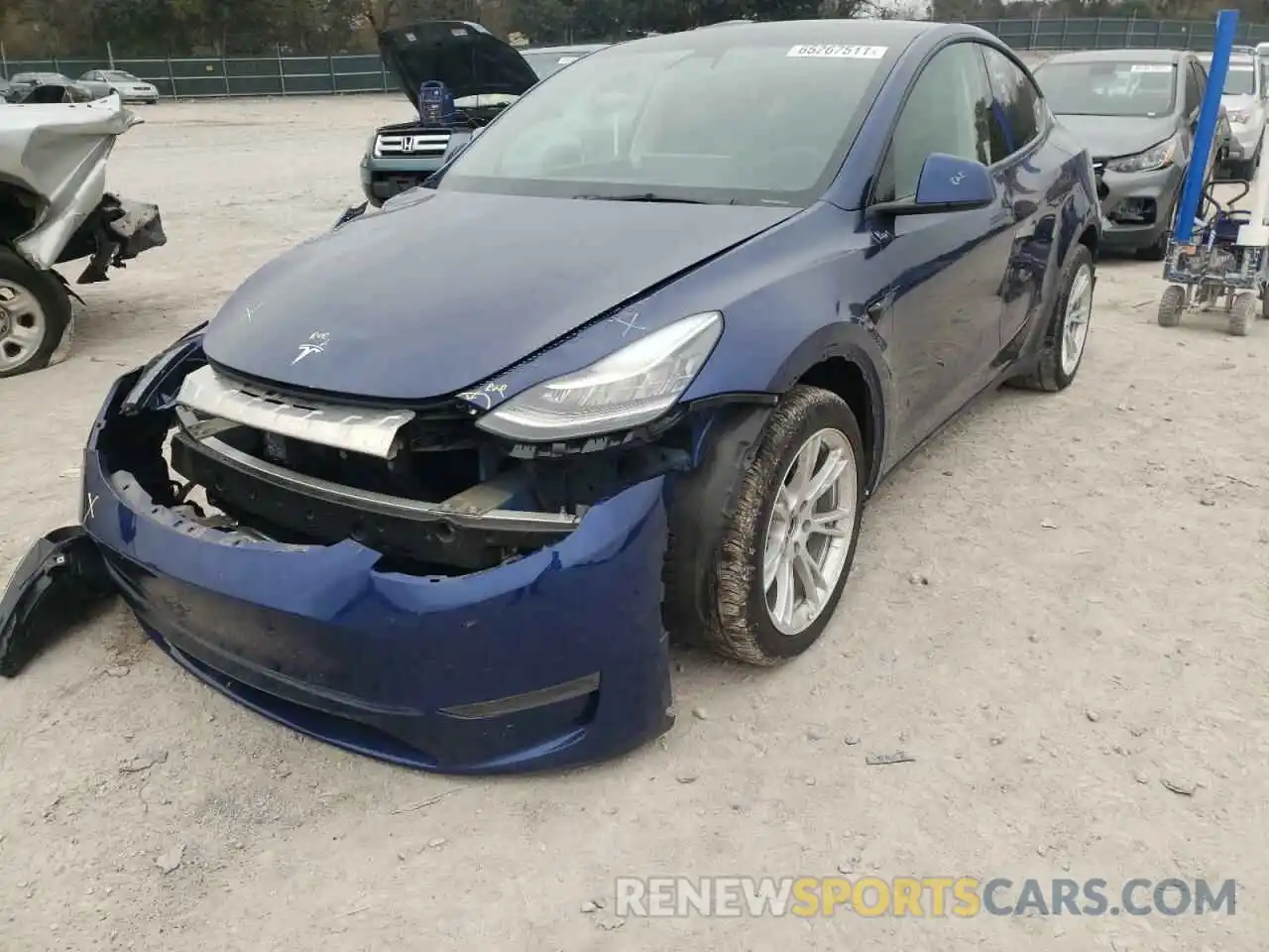 2 Photograph of a damaged car 5YJYGDEE9MF088726 TESLA MODEL Y 2021