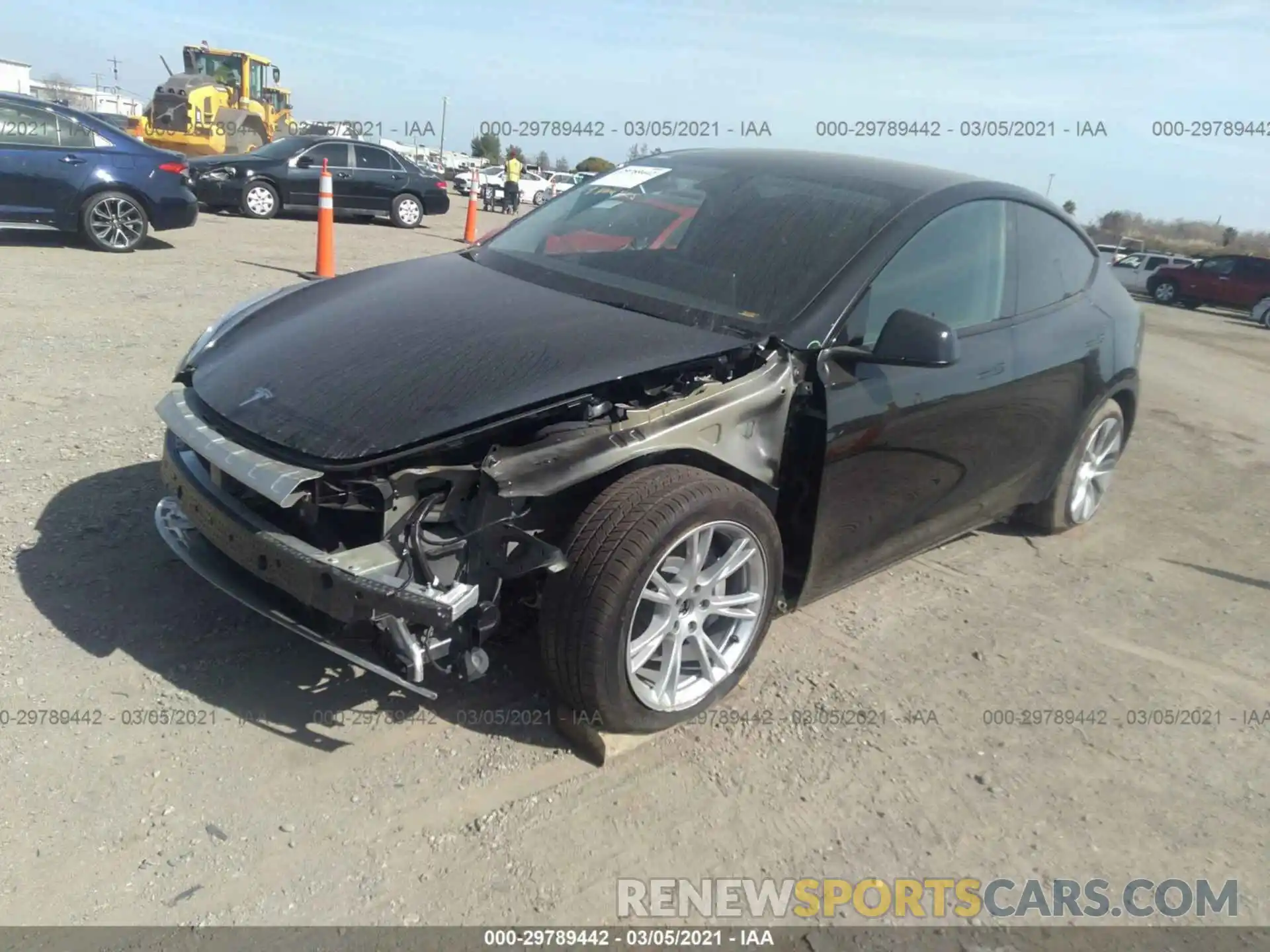 2 Photograph of a damaged car 5YJYGDEE9MF093649 TESLA MODEL Y 2021