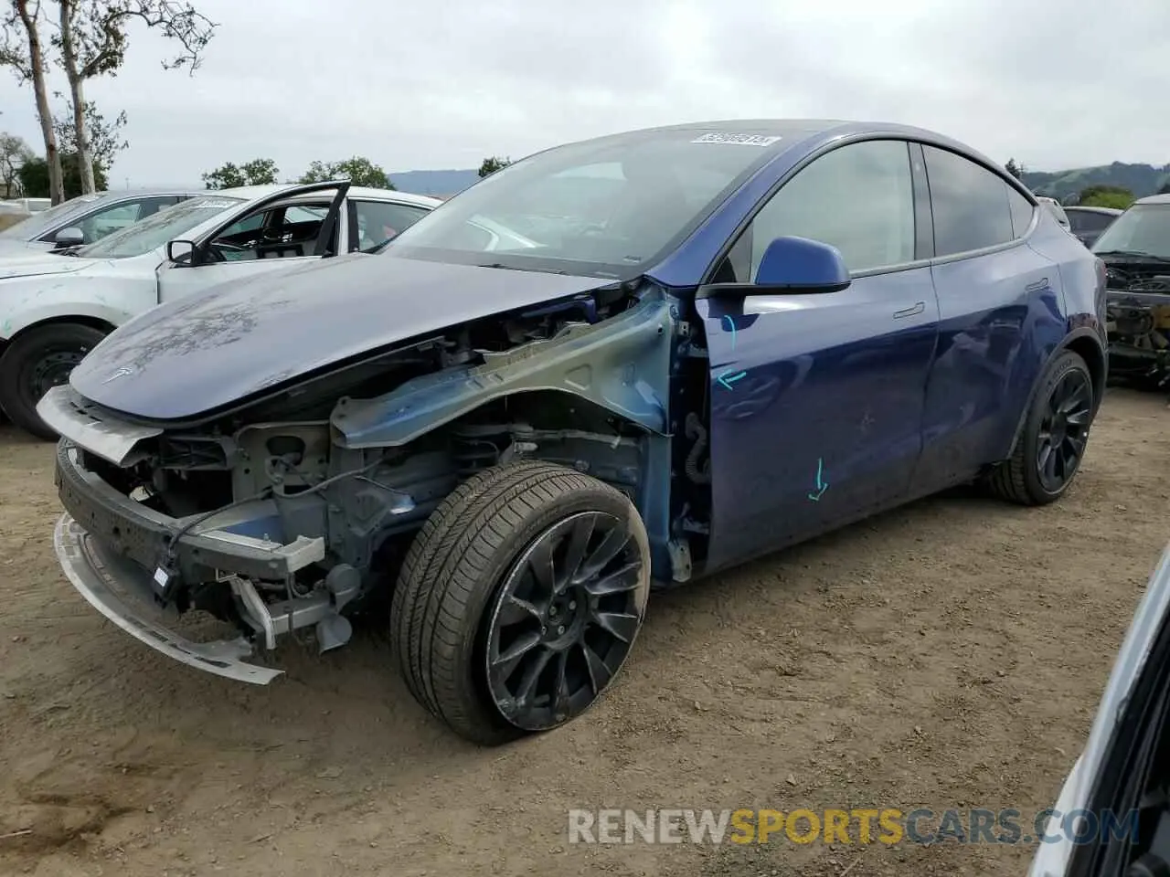 1 Photograph of a damaged car 5YJYGDEE9MF095417 TESLA MODEL Y 2021