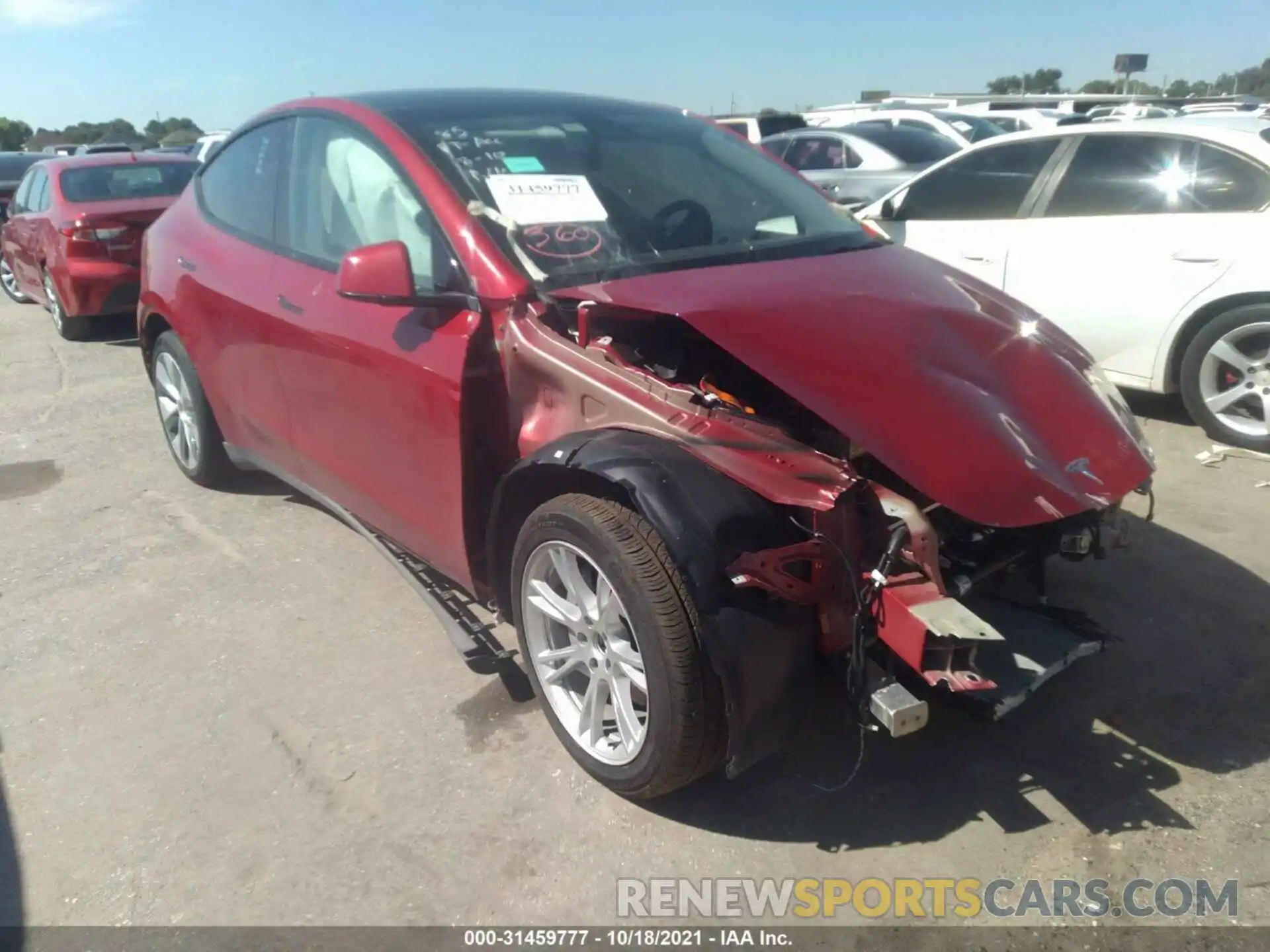 1 Photograph of a damaged car 5YJYGDEE9MF105329 TESLA MODEL Y 2021