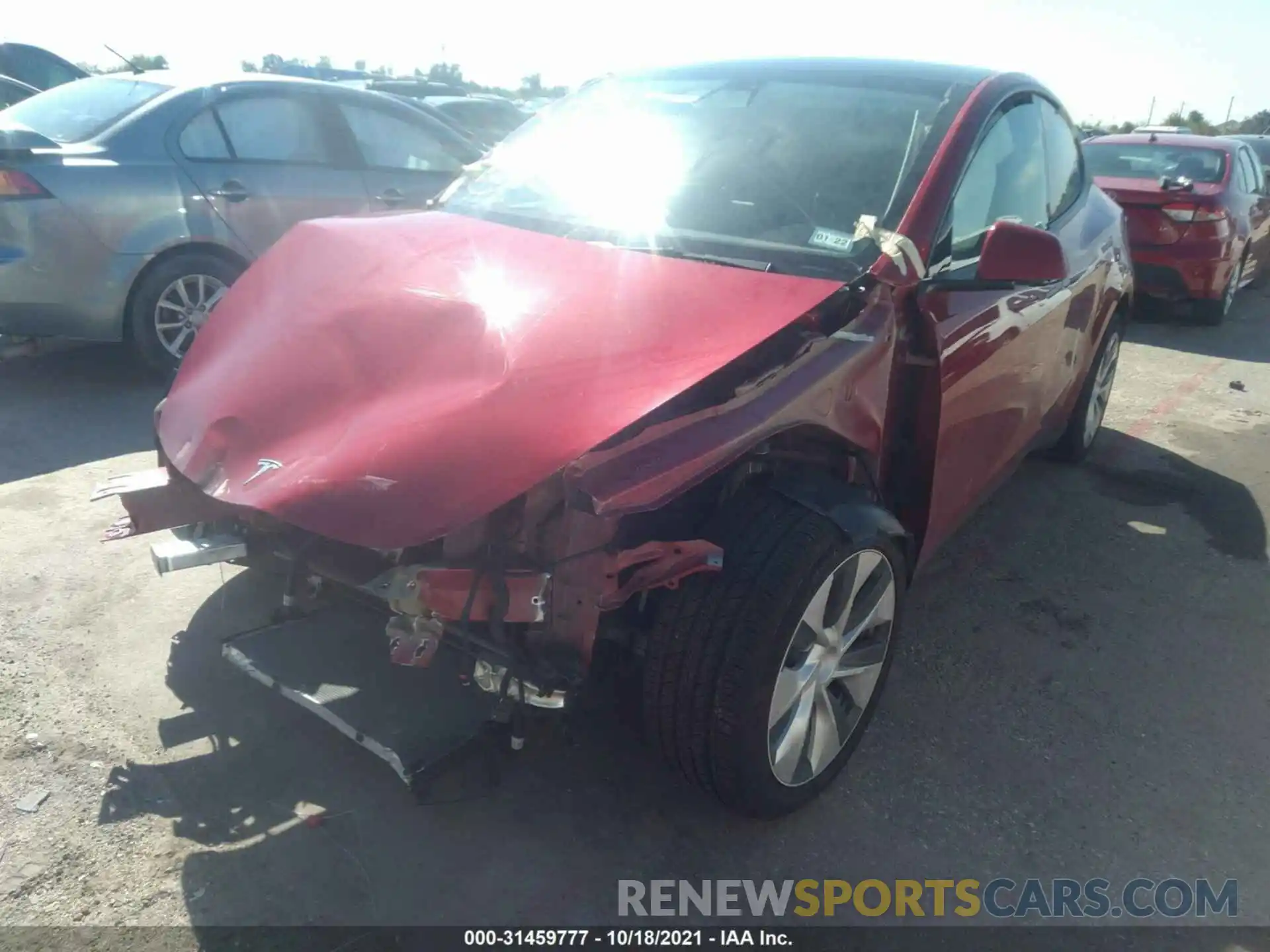 2 Photograph of a damaged car 5YJYGDEE9MF105329 TESLA MODEL Y 2021