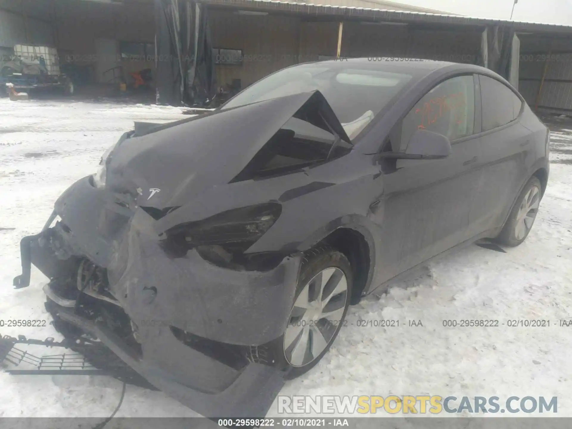 2 Photograph of a damaged car 5YJYGDEE9MF106626 TESLA MODEL Y 2021