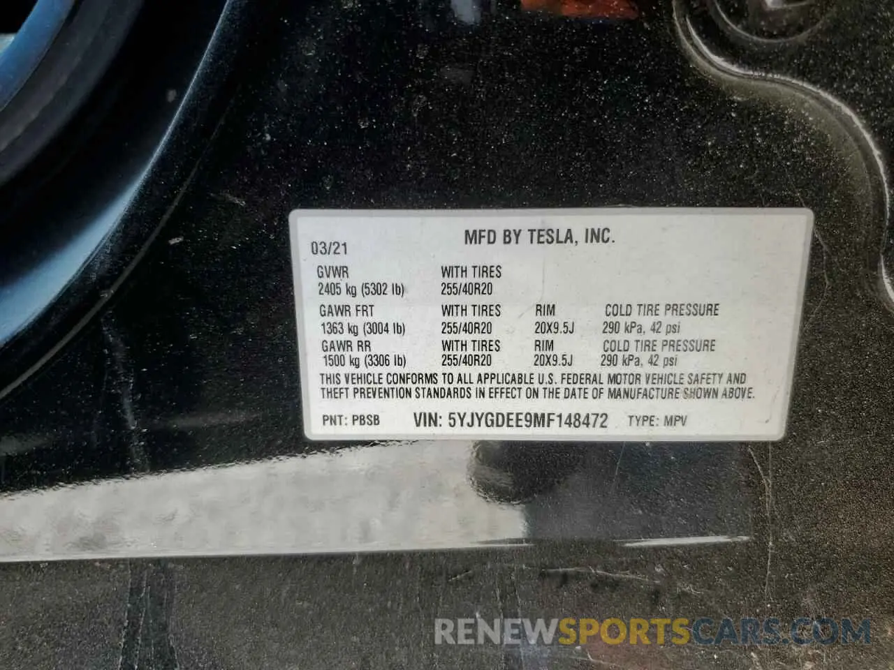 12 Photograph of a damaged car 5YJYGDEE9MF148472 TESLA MODEL Y 2021
