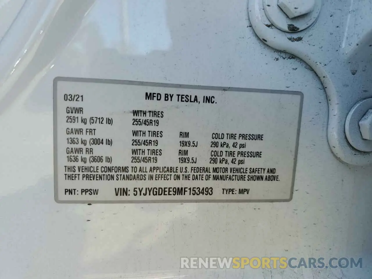 16 Photograph of a damaged car 5YJYGDEE9MF153493 TESLA MODEL Y 2021