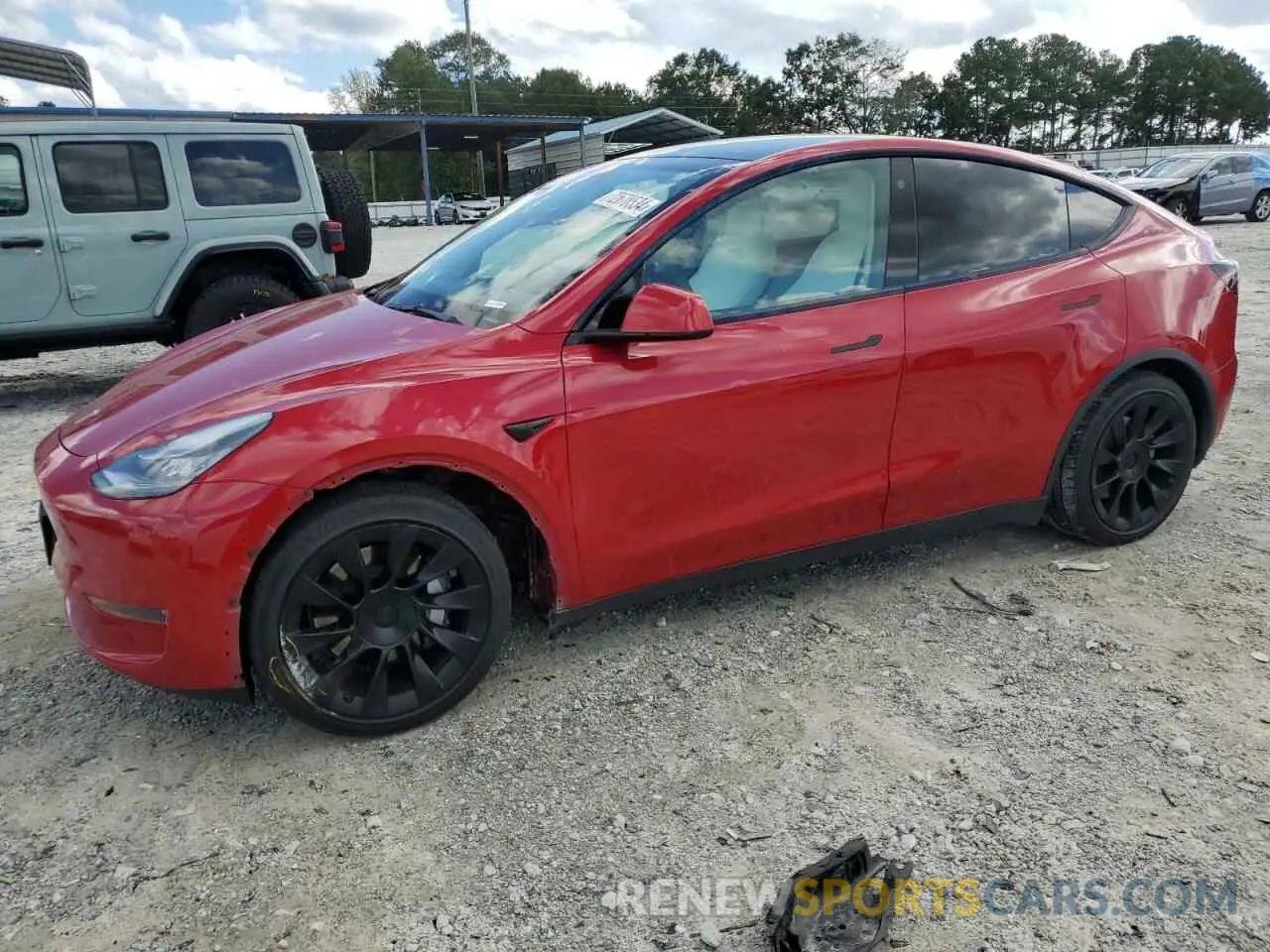 1 Photograph of a damaged car 5YJYGDEE9MF182492 TESLA MODEL Y 2021