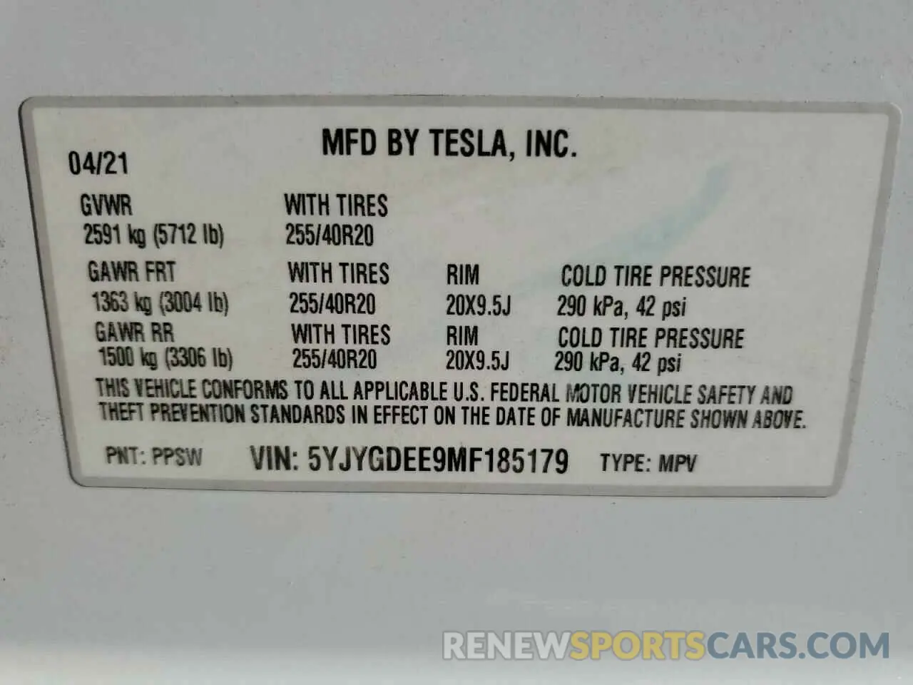 13 Photograph of a damaged car 5YJYGDEE9MF185179 TESLA MODEL Y 2021