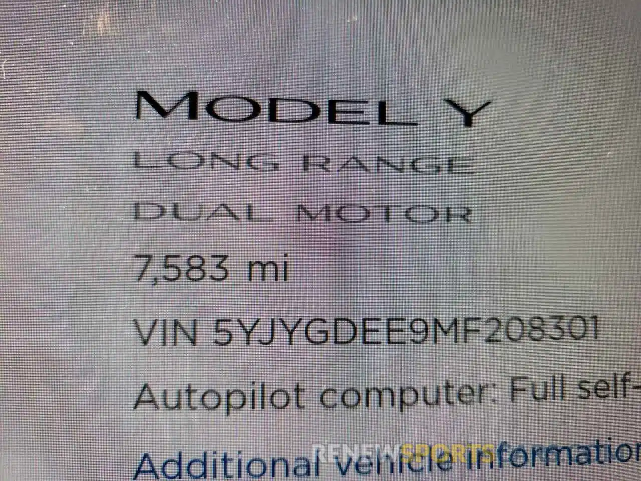 8 Photograph of a damaged car 5YJYGDEE9MF208301 TESLA MODEL Y 2021