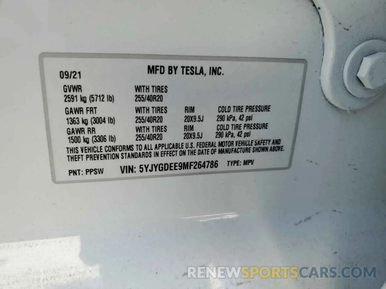 13 Photograph of a damaged car 5YJYGDEE9MF264786 TESLA MODEL Y 2021