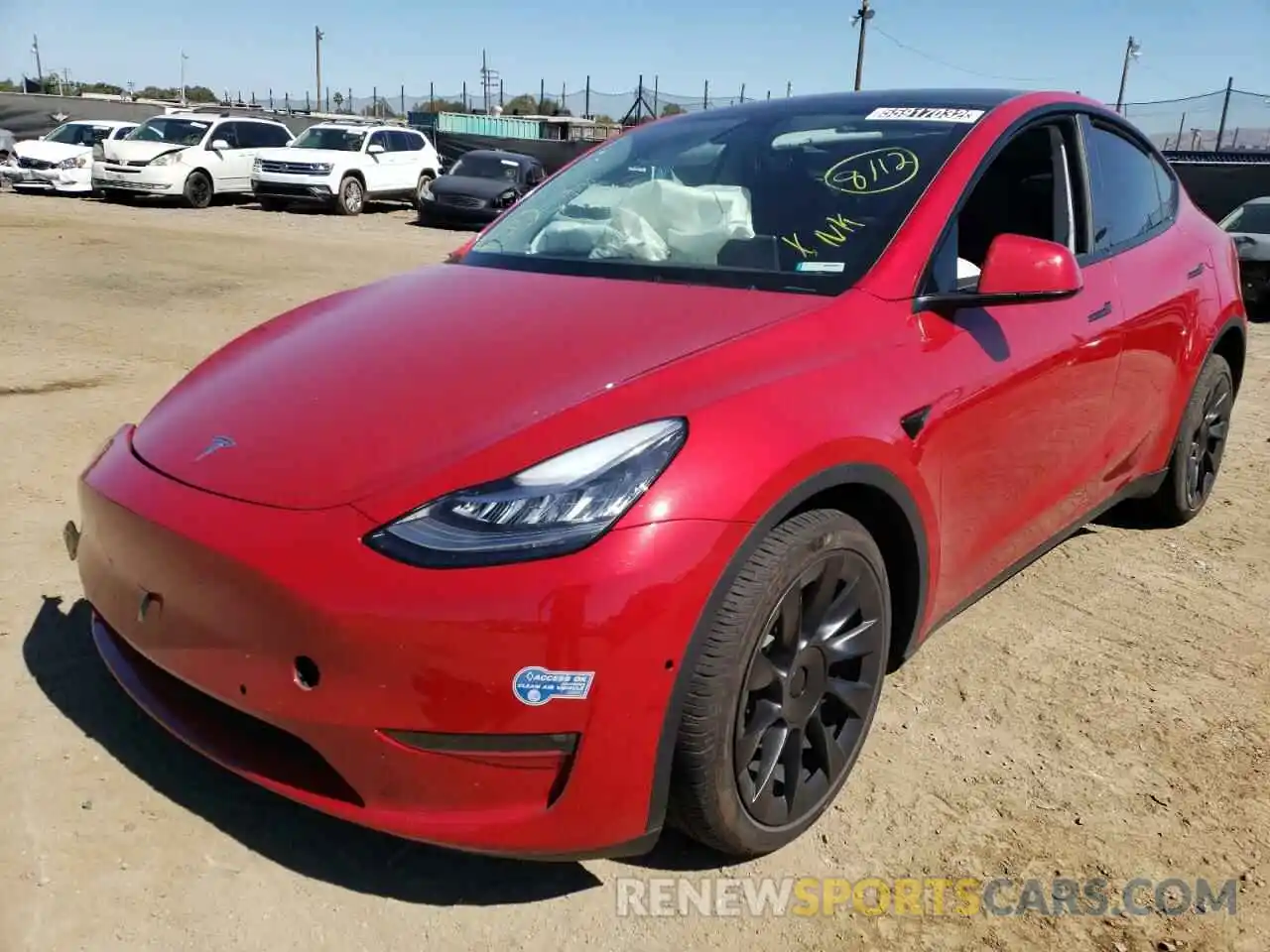 2 Photograph of a damaged car 5YJYGDEE9MF286626 TESLA MODEL Y 2021