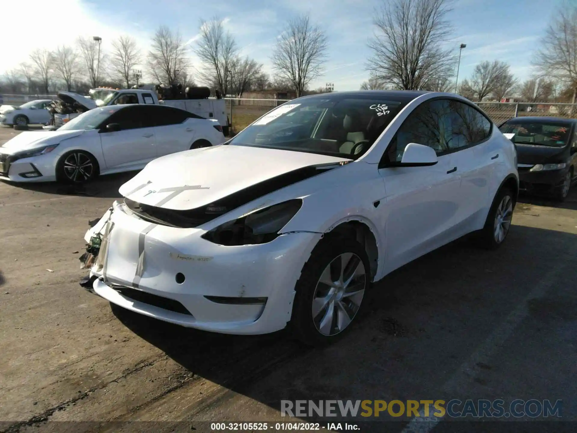 2 Photograph of a damaged car 5YJYGDEE9MF296363 TESLA MODEL Y 2021