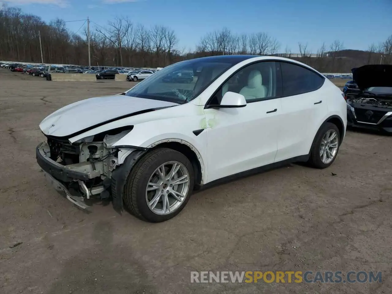 1 Photograph of a damaged car 5YJYGDEEXMF063219 TESLA MODEL Y 2021