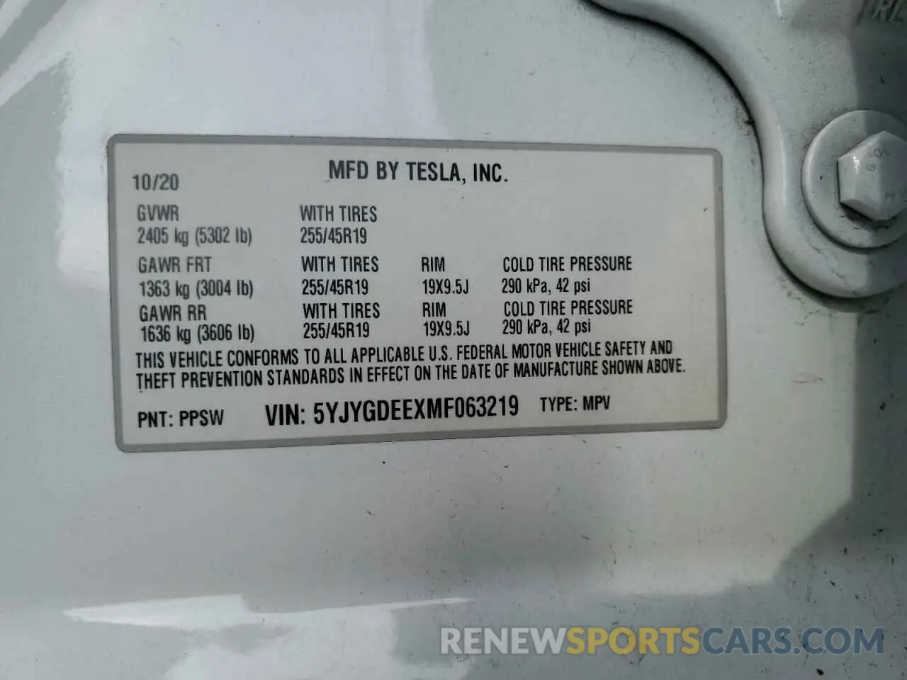 13 Photograph of a damaged car 5YJYGDEEXMF063219 TESLA MODEL Y 2021