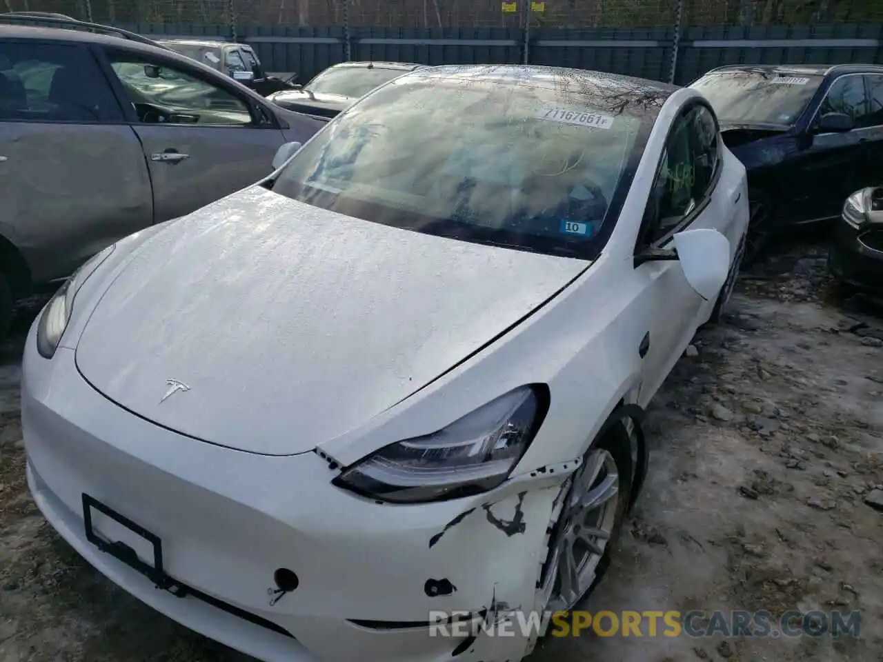 2 Photograph of a damaged car 5YJYGDEEXMF064483 TESLA MODEL Y 2021