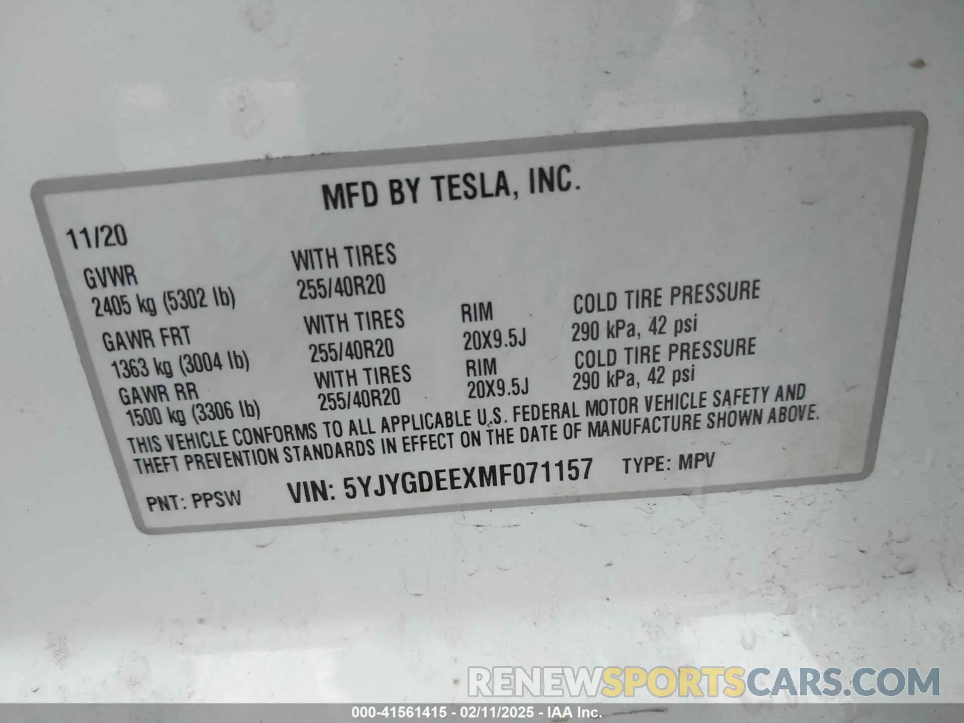 9 Photograph of a damaged car 5YJYGDEEXMF071157 TESLA MODEL Y 2021