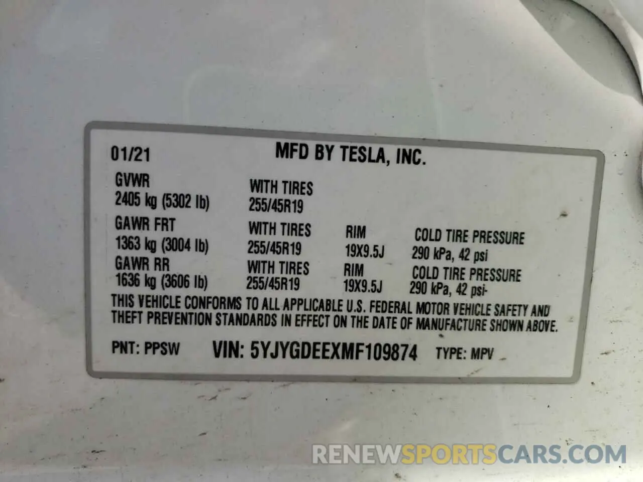 13 Photograph of a damaged car 5YJYGDEEXMF109874 TESLA MODEL Y 2021