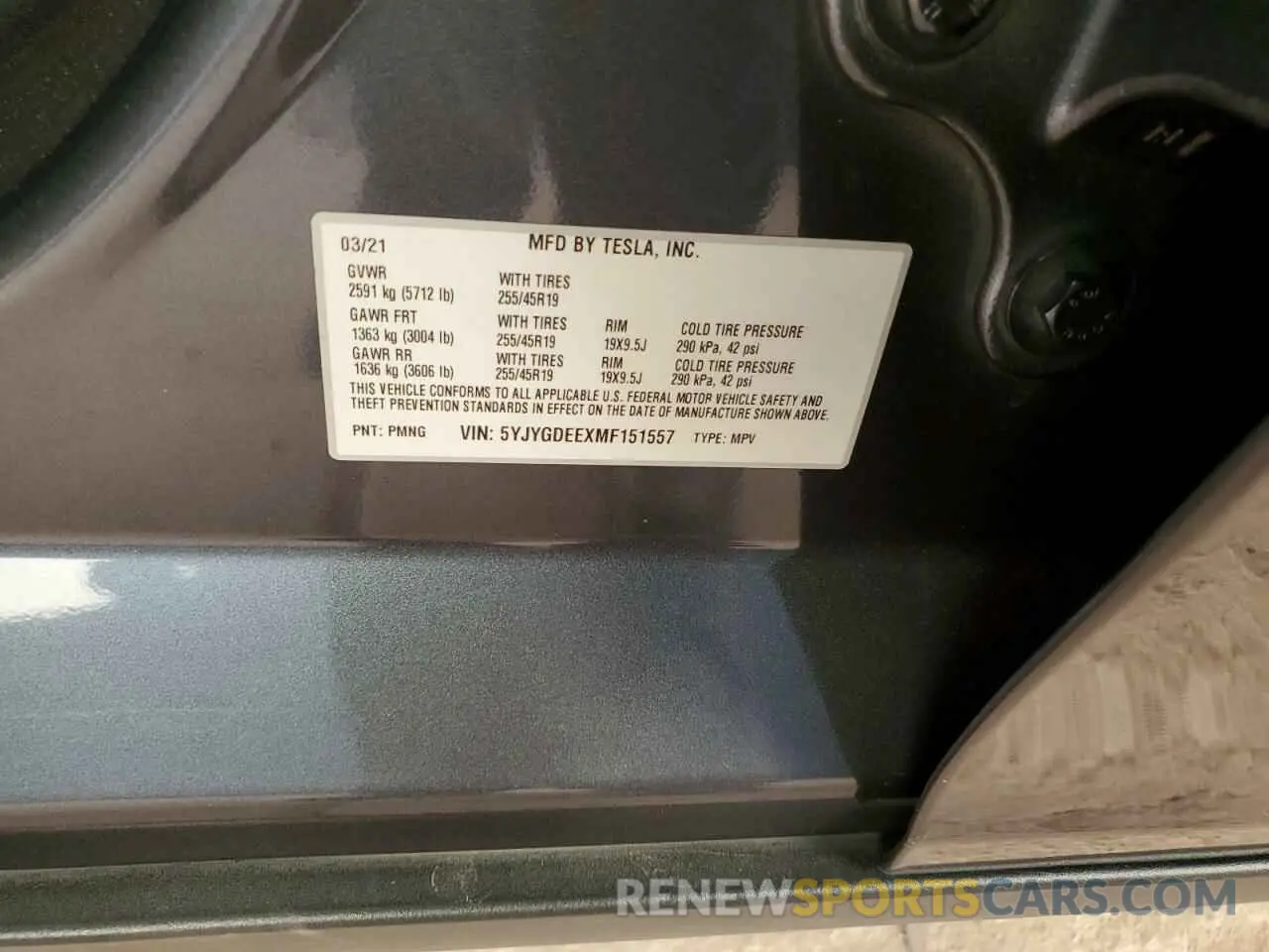 13 Photograph of a damaged car 5YJYGDEEXMF151557 TESLA MODEL Y 2021