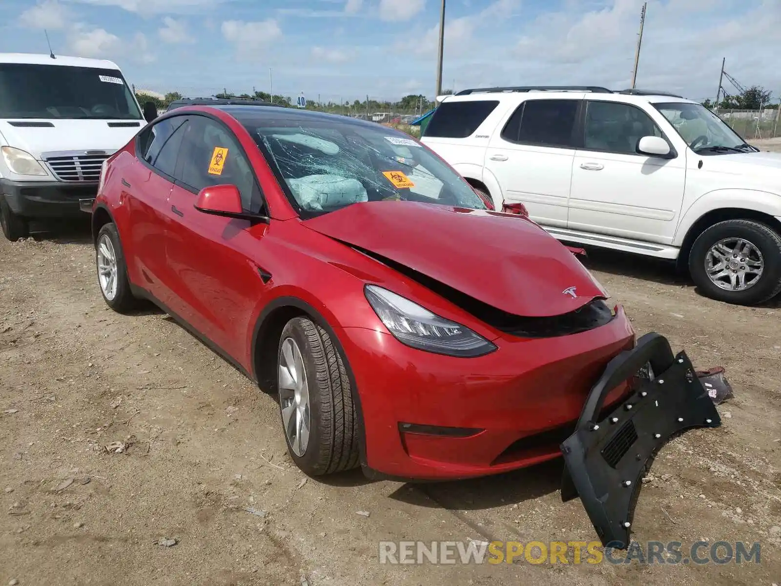 1 Photograph of a damaged car 5YJYGDEEXMF177348 TESLA MODEL Y 2021