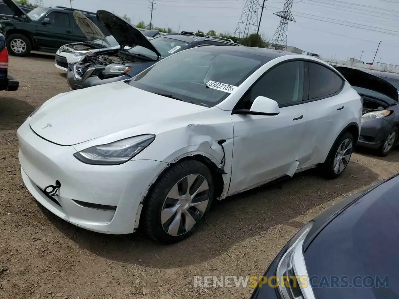 1 Photograph of a damaged car 5YJYGDEEXMF183828 TESLA MODEL Y 2021