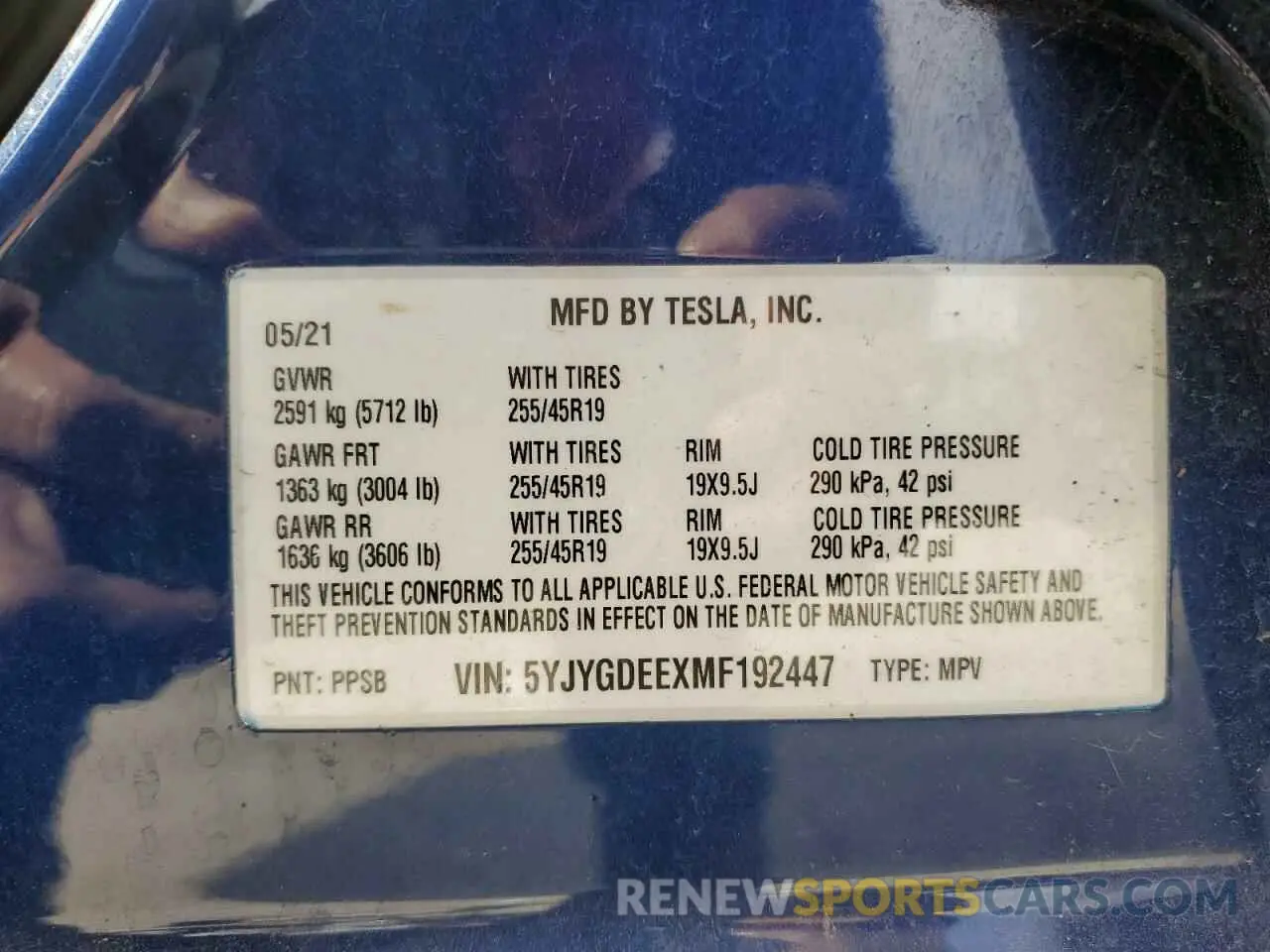 13 Photograph of a damaged car 5YJYGDEEXMF192447 TESLA MODEL Y 2021