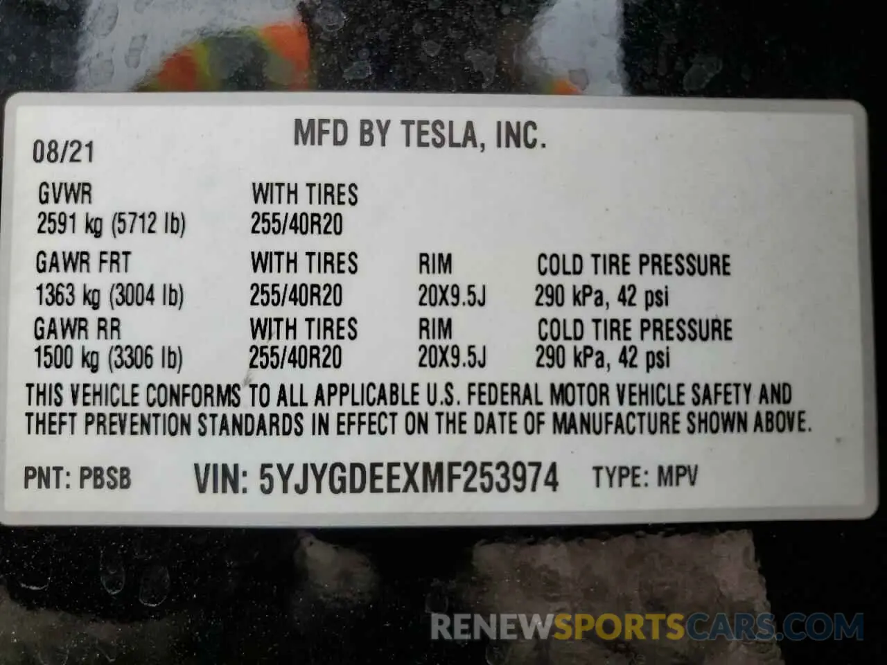 13 Photograph of a damaged car 5YJYGDEEXMF253974 TESLA MODEL Y 2021