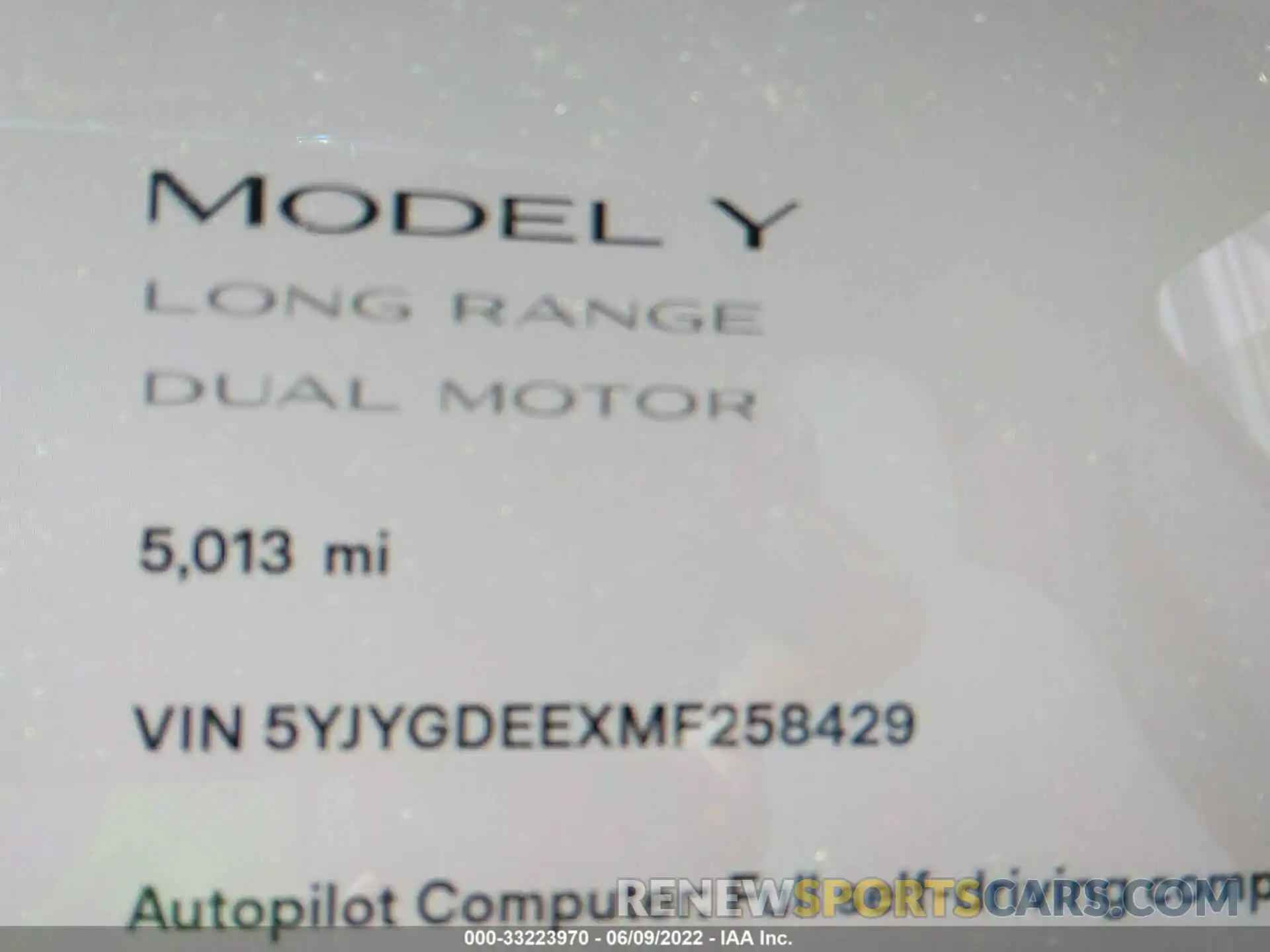 7 Photograph of a damaged car 5YJYGDEEXMF258429 TESLA MODEL Y 2021