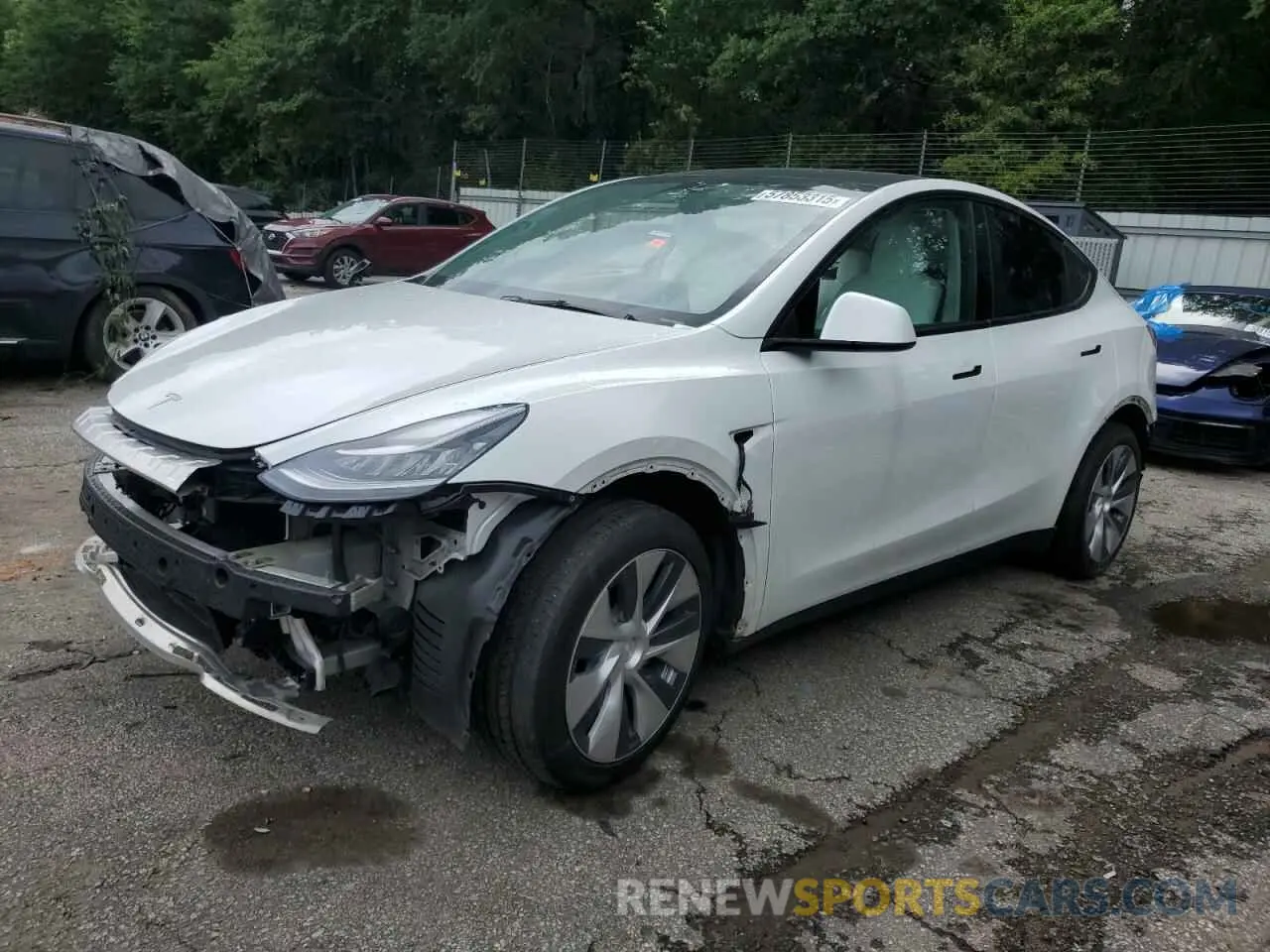 1 Photograph of a damaged car 5YJYGDEEXMF293455 TESLA MODEL Y 2021