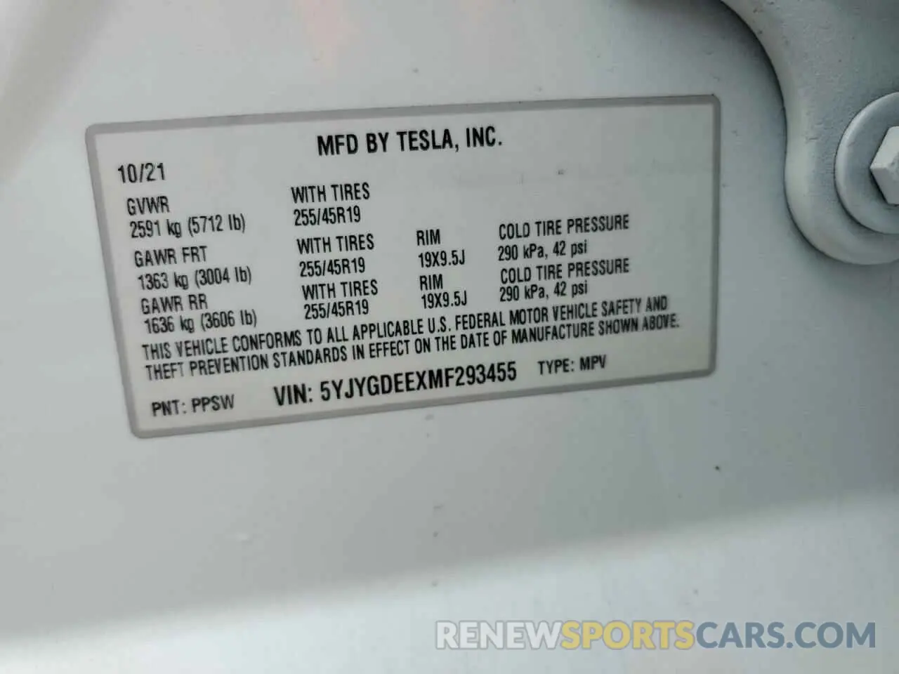 13 Photograph of a damaged car 5YJYGDEEXMF293455 TESLA MODEL Y 2021
